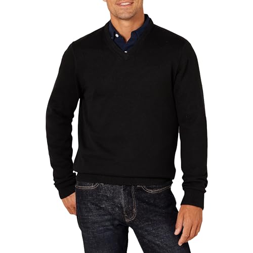 Amazon Essentials Herren Pullover mit V-Ausschnitt (in Übergröße erhältlich), Schwarz, XXL von Amazon Essentials