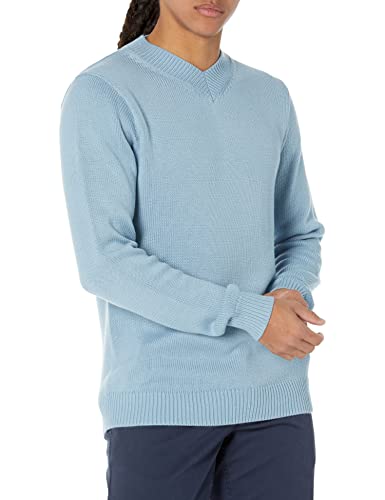 Amazon Essentials Herren Pullover mit V-Ausschnitt in normaler Passform (in großen Größen erhältlich) (zuvor Amazon Aware), Staubblau, XS von Amazon Essentials