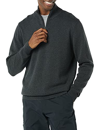Amazon Essentials Herren Pullover mit Viertelreißverschluss aus 100% Baumwolle, Dunkelgrau Meliert, XXL Amazon Essentials Herren Pullover mit Viertelreißverschluss aus 100% Baumwolle, Dunkelgrau Meliert, XXL von Amazon Essentials