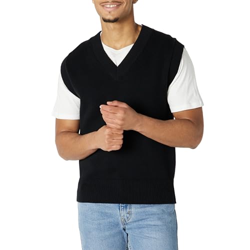 Amazon Essentials Herren Ärmelloses V-Ausschnitt-Top mit Lockerem Schnitt, Schwarz, L von Amazon Essentials