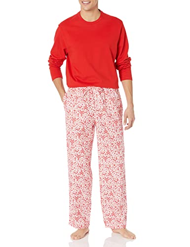 Amazon Essentials Herren Pyjama-Set aus Flanell (erhältlich in Big & Tall), Weiß Wald, 5XL Große Größen von Amazon Essentials