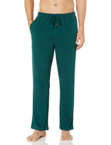 Amazon Essentials Herren Pyjamahose aus Baumwollstrick, Dunkelgrün, XS von Amazon Essentials