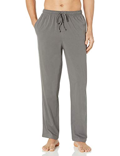 Amazon Essentials Herren Pyjamahose aus Baumwollstrick, Grau, M von Amazon Essentials