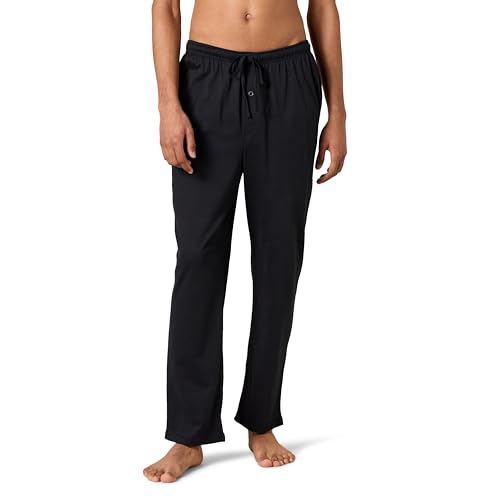 Amazon Essentials Herren Pyjamahose aus Baumwollstrick, Schwarz, XXL von Amazon Essentials