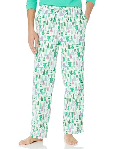 Amazon Essentials Herren Atmungsaktive Flanell-Pyjamahose (Erhältlich In Groß Und Schwer), Ecru Weihnachtsbaum, XXL von Amazon Essentials