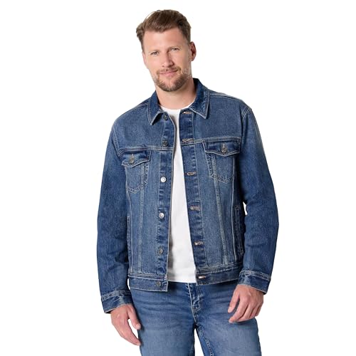 Amazon Essentials Herren Regular-Fit Denim-Jacke mit geringem Stretchanteil, Stone Mittlere Waschung, M von Amazon Essentials