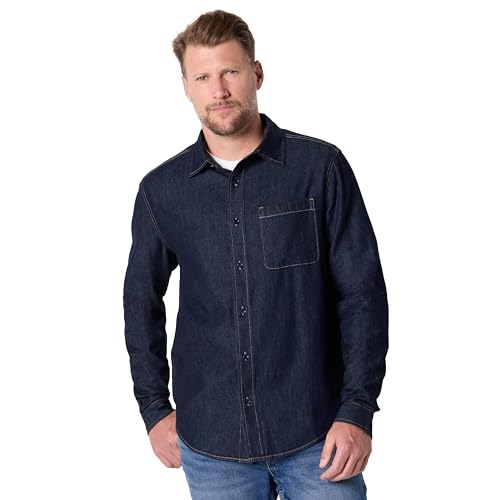 Amazon Essentials Herren Regular-Fit Langärmliges Button-Down-Jeanshemd, Auswaschen, XL von Amazon Essentials