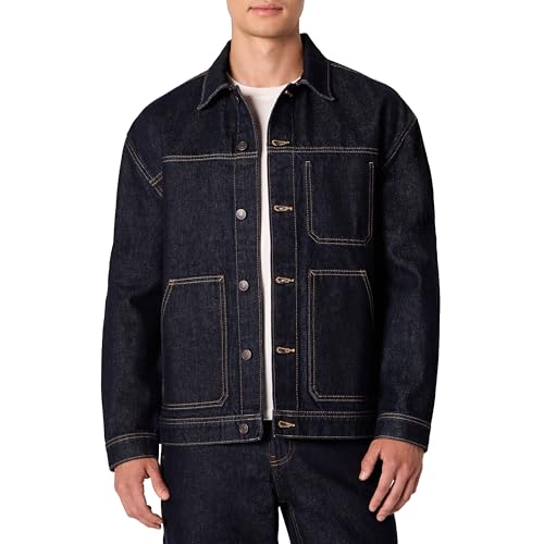 Amazon Essentials Herren Relaxed-Fit Utility-Jacke Fester Denim, Auswaschen, S Amazon Essentials Herren Relaxed-Fit Utility-Jacke Fester Denim, Auswaschen, S von Amazon Essentials