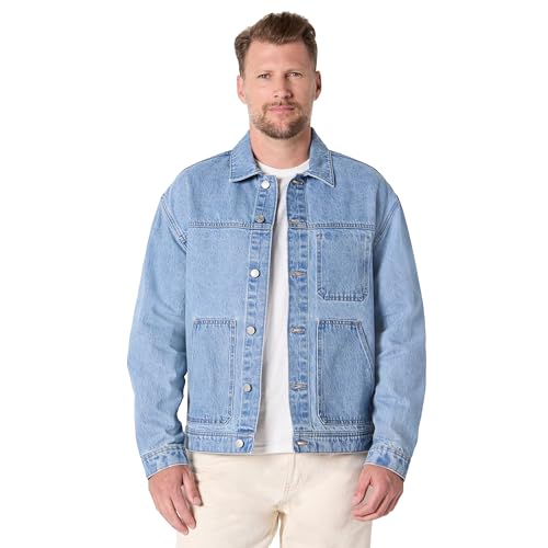 Amazon Essentials Herren Relaxed-Fit Utility-Jacke Fester Denim, Blau-vintage, L Amazon Essentials Herren Relaxed-Fit Utility-Jacke Fester Denim, Blau-vintage, L von Amazon Essentials