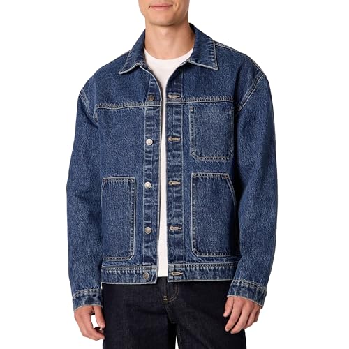 Amazon Essentials Herren Relaxed-Fit Utility-Jacke Fester Denim, Getöntes Mittelblau, XXL Amazon Essentials Herren Relaxed-Fit Utility-Jacke Fester Denim, Getöntes Mittelblau, XXL von Amazon Essentials