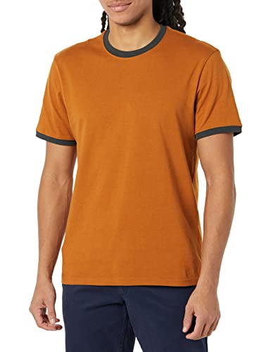 Amazon Essentials Herren Ringer-T-Shirt mit kurzen Ärmeln (Früher Goodthreads), Rostiges Orange, L von Amazon Essentials