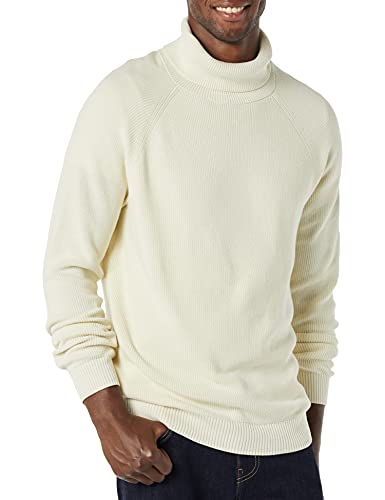 Amazon Essentials Herren Rollkragenpullover aus 100% Baumwoll-Rippstrick, Elfenbein, XXL von Amazon Essentials