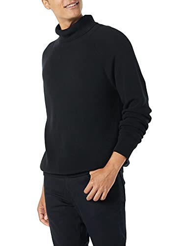 Amazon Essentials Herren Rollkragenpullover aus 100% Baumwoll-Rippstrick, Schwarz, XL von Amazon Essentials