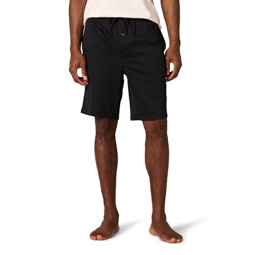 Amazon Essentials Herren Schlafanzug-Shorts In 23 cm Länge Aus Strick (Erhältlich In Übergröße), Schwarz, M von Amazon Essentials