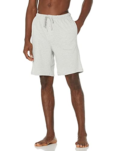Amazon Essentials Herren Schlafanzug-Shorts In 23 cm Länge Aus Strick (Erhältlich In Übergröße), Hellgrau Meliert, S von Amazon Essentials