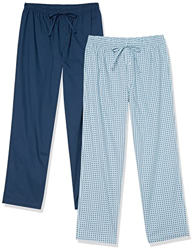 Amazon Essentials Herren Schlafanzughose aus Baumwollpopeline in voller Länge, 2er-Pack, Blau Geometrisches Muster/Indigo, XXL Amazon Essentials Herren Schlafanzughose aus Baumwollpopeline in voller Länge, 2er-Pack, Blau Geometrisches Muster/Indigo, XXL von Amazon Essentials