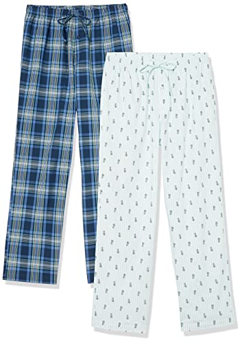 Amazon Essentials Herren Schlafanzughose aus Baumwollpopeline in voller Länge, 2er-Pack, Marineblau Karomuster, XXL Amazon Essentials Herren Schlafanzughose aus Baumwollpopeline in voller Länge, 2er-Pack, Marineblau Karomuster, XXL von Amazon Essentials