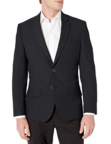 Amazon Essentials Herren Schmal Geschnittener Stretch-Blazer mit Langen Ärmeln und Knopfleiste vorne, Schwarz, 54 von Amazon Essentials