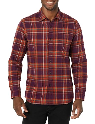 Amazon Essentials Herren Schmal Geschnittenes, Langärmliges Flanellhemd Mit Knopfleiste, Kariert, Burgunderrot Orange Karomuster, M Amazon Essentials Herren Schmal Geschnittenes, Langärmliges Flanellhemd Mit Knopfleiste, Kariert, Burgunderrot Orange Karomuster, M von Amazon Essentials