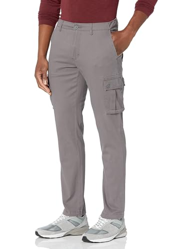 Amazon Essentials Herren Schmal geschnittene Stretch-Cargohose (erhältlich in Big & Tall), Kohlegrau, 34W / 32L von Amazon Essentials