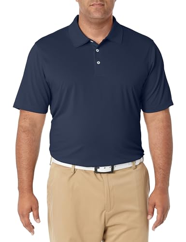 Amazon Essentials Herren Schnell trocknendes Golf-Polohemd mit normaler Passform (erhältlich in Big & Tall), Dunkles Marineblau, L von Amazon Essentials