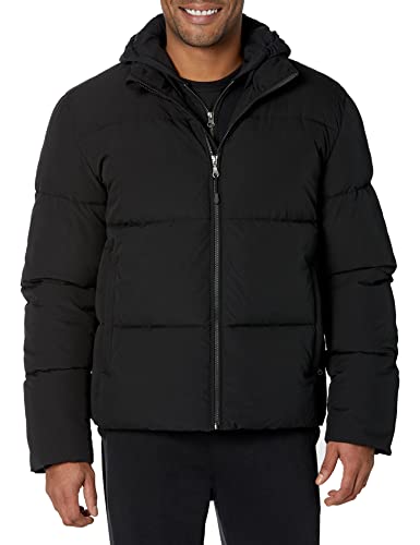Amazon Essentials Herren Schwerer Steppmantel Mit Stehkragen (In Übergrößen Erhältlich), Schwarz, XL von Amazon Essentials