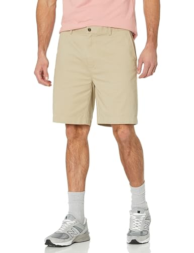 Amazon Essentials Herren Shorts, Klassischer Schnitt, 23 cm, Hellbraun, 33W von Amazon Essentials