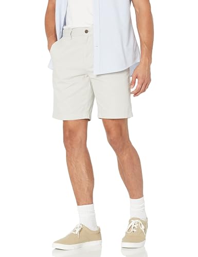 Amazon Essentials Herren Shorts, Schmale Passform, 23 cm, Silber, 33W von Amazon Essentials