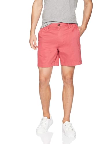 Amazon Essentials Herren Shorts, Klassischer Schnitt, 18 cm, Verwaschenes Rot, 29W von Amazon Essentials