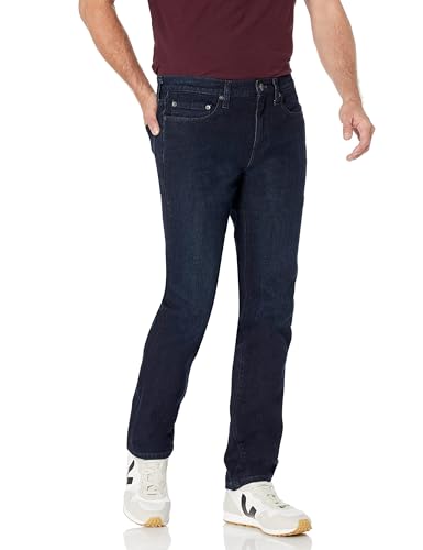 Amazon Essentials Herren Slim-Fit-Jeans - Auslauffarben, Blau Überfärben, 28W / 32L von Amazon Essentials