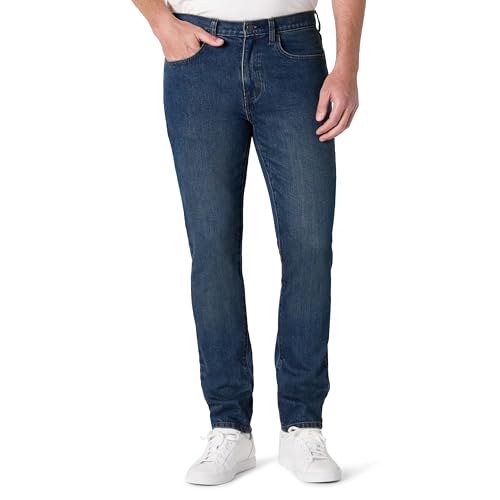 Amazon Essentials Herren Slim-Fit-Jeans, Dunkel Getönt, 36W / 32L von Amazon Essentials