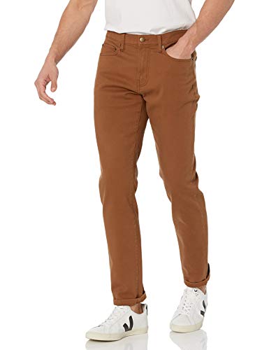 Amazon Essentials Herren Slim-Fit-Jeans, Dunkles Khakibraun, 34W / 28L von Amazon Essentials