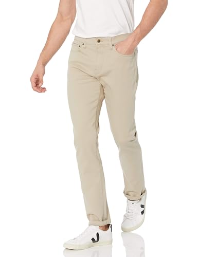 Amazon Essentials Herren Slim-Fit-Jeans - Auslauffarben, Helles Khakibraun, 34W / 28L von Amazon Essentials
