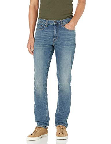 Amazon Essentials Herren Slim-Fit-Jeans - Auslauffarben, Mittelblau Vintage, 36W / 33L von Amazon Essentials
