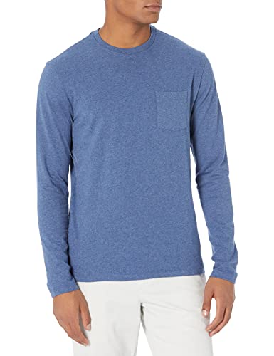 Amazon Essentials Herren Langärmeliges T-Shirt, Schmale Passform, Blau Heide, S von Amazon Essentials