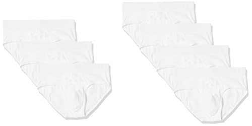 Amazon Essentials Herren Slip aus Baumwolljersey (erhältlich in Big & Tall), 7er-Pack, Weiß, L von Amazon Essentials