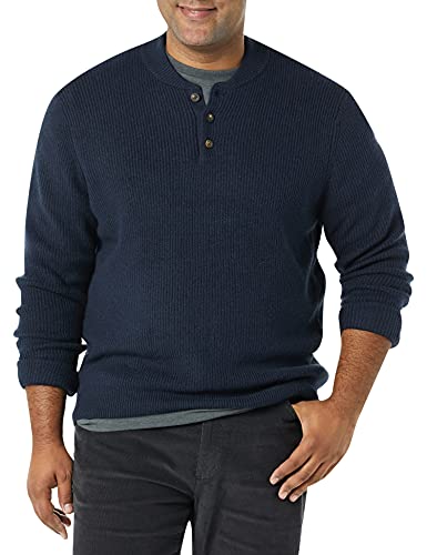 Amazon Essentials Herren Soft-Touch-Henley-Pullover mit Langen Ärmeln, Marineblau, XS von Amazon Essentials