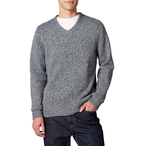 Amazon Essentials Herren Soft-Touch-Pullover mit Langen Ärmeln und V-Ausschnitt, Dunkelgrau Merl, L von Amazon Essentials