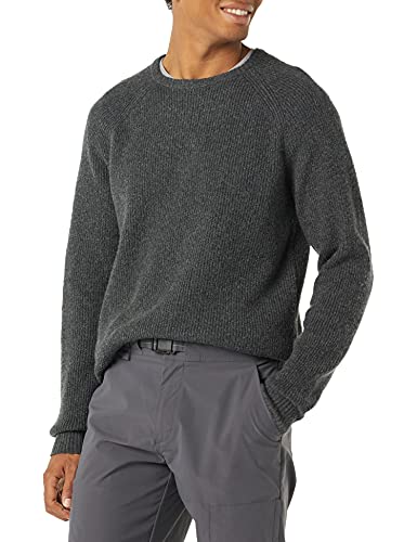 Amazon Essentials Herren Soft-Touch-Pullover mit Rundhalsausschnitt und Langen Ärmeln, Dunkelgrau Meliert, L von Amazon Essentials