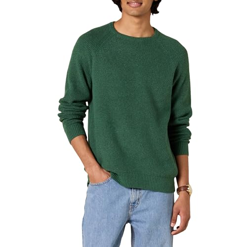 Amazon Essentials Herren Soft-Touch-Pullover mit Rundhalsausschnitt und Langen Ärmeln, Grün, L von Amazon Essentials