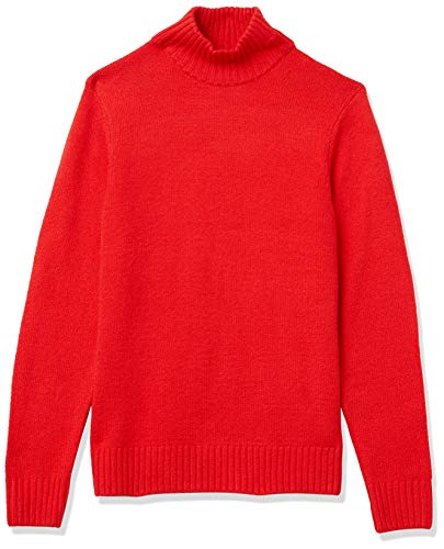 Amazon Essentials Herren Soft-Touch-Rollkragenpullover mit Langen Ärmeln, Rot, S von Amazon Essentials