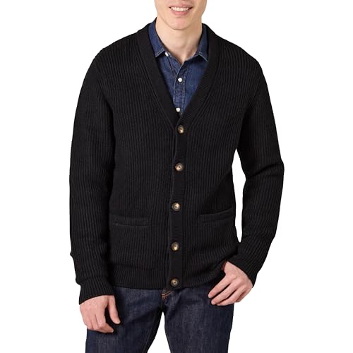 Amazon Essentials Herren Soft-Touch-Strickjacke mit Langen Ärmeln, Schwarz, M von Amazon Essentials