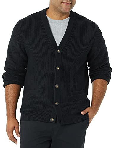 Amazon Essentials Herren Soft-Touch-Strickjacke mit Langen Ärmeln, Schwarz, M von Amazon Essentials