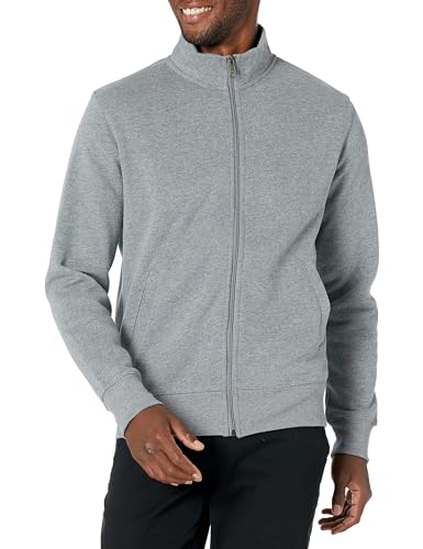 Amazon Essentials Herren Fleece-Jacke mit durchgehendem Reißverschluss, Hellgrau Meliert, L von Amazon Essentials