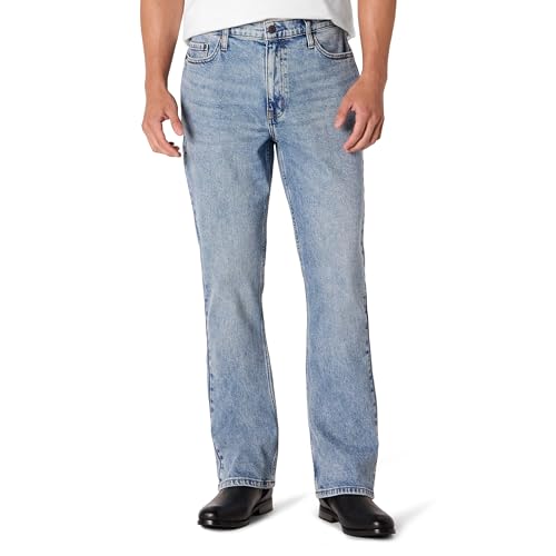 Amazon Essentials Herren Straight-Fit Bootcut-Jeans mit geringem Stretchanteil, Hell Getönt, 36W / 32L von Amazon Essentials