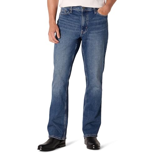 Amazon Essentials Herren Straight-Fit Bootcut-Jeans mit geringem Stretchanteil, Stone Mittlere Waschung, 36W / 30L von Amazon Essentials