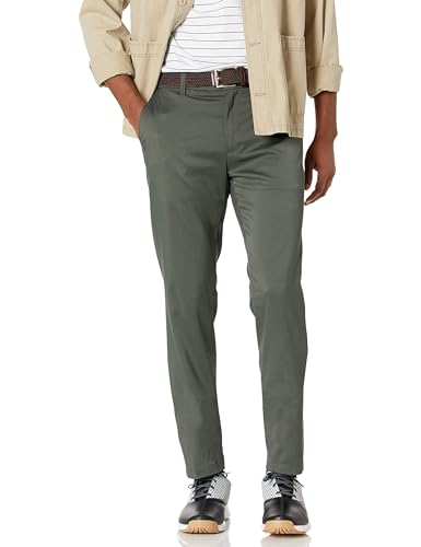 Amazon Essentials Herren Stretch-Golfhose in schmaler Passform, Olivgrün, 34W / 28L von Amazon Essentials