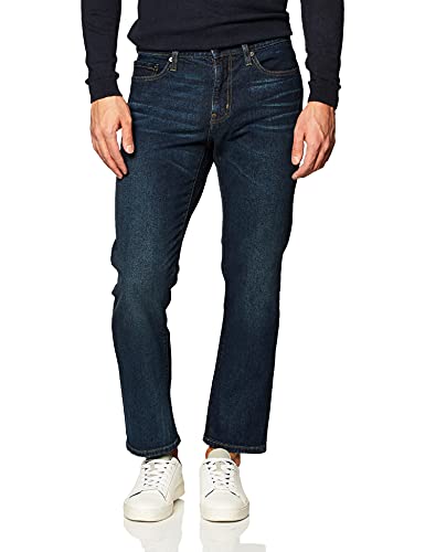 Amazon Essentials Herren Stretchjeans, Gerade Geschnitten - Auslauffarben, Dunkle Waschung, 34W / 32L von Amazon Essentials