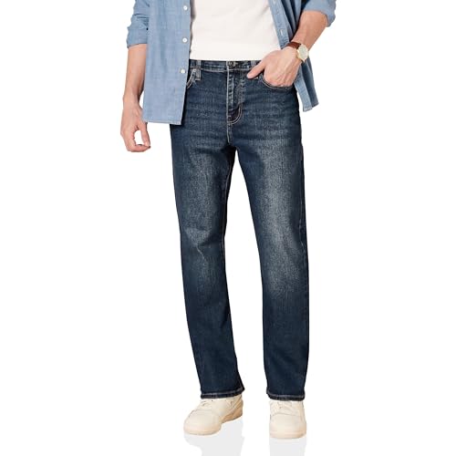 Amazon Essentials Herren Jeans, Gerade Geschnitten, Dunkle Waschung, 36W / 31L von Amazon Essentials