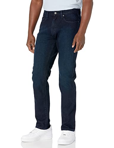 Amazon Essentials Herren Athletic-Fit-Stretchjeans - Auslauffarben, Blau Überfärben, 34W / 32L von Amazon Essentials